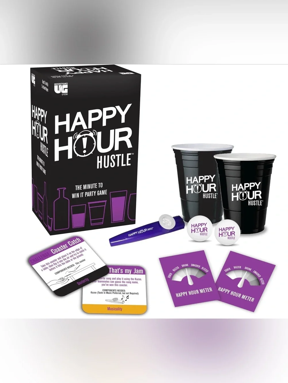 Happy Hour Hustle Party Game - Black & Purple